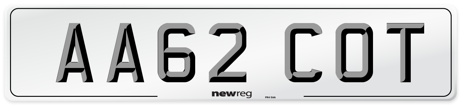 AA62 COT Number Plate from New Reg